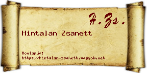 Hintalan Zsanett névjegykártya